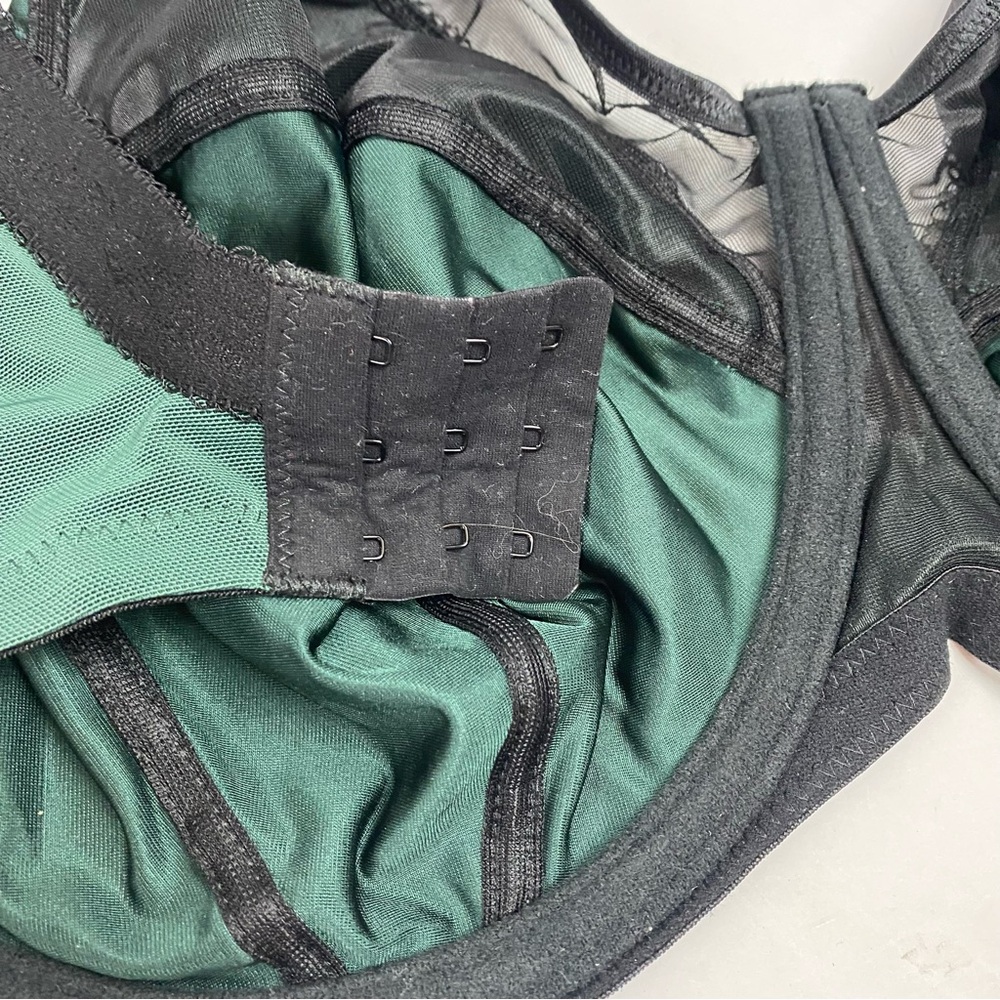 Goddess Keira Banded Underwire Bra Green Black GD6090 36M Satin - Picture 4 of 7
